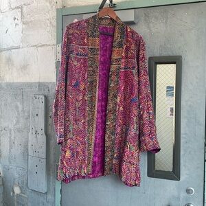 kantha silk jacket or house coat